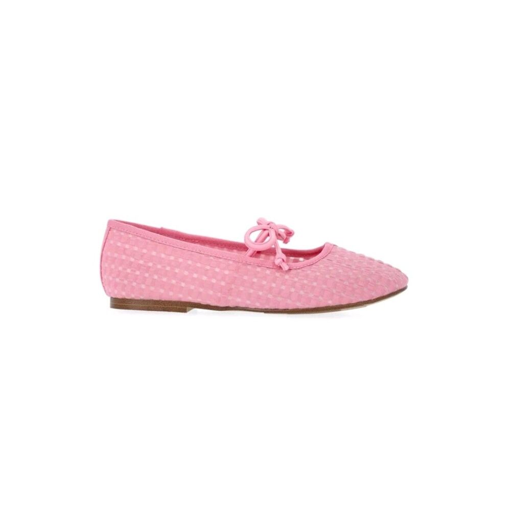 Madden NYC Little and big Grils Gingham Mesh Ballet Flats size 4 pink color